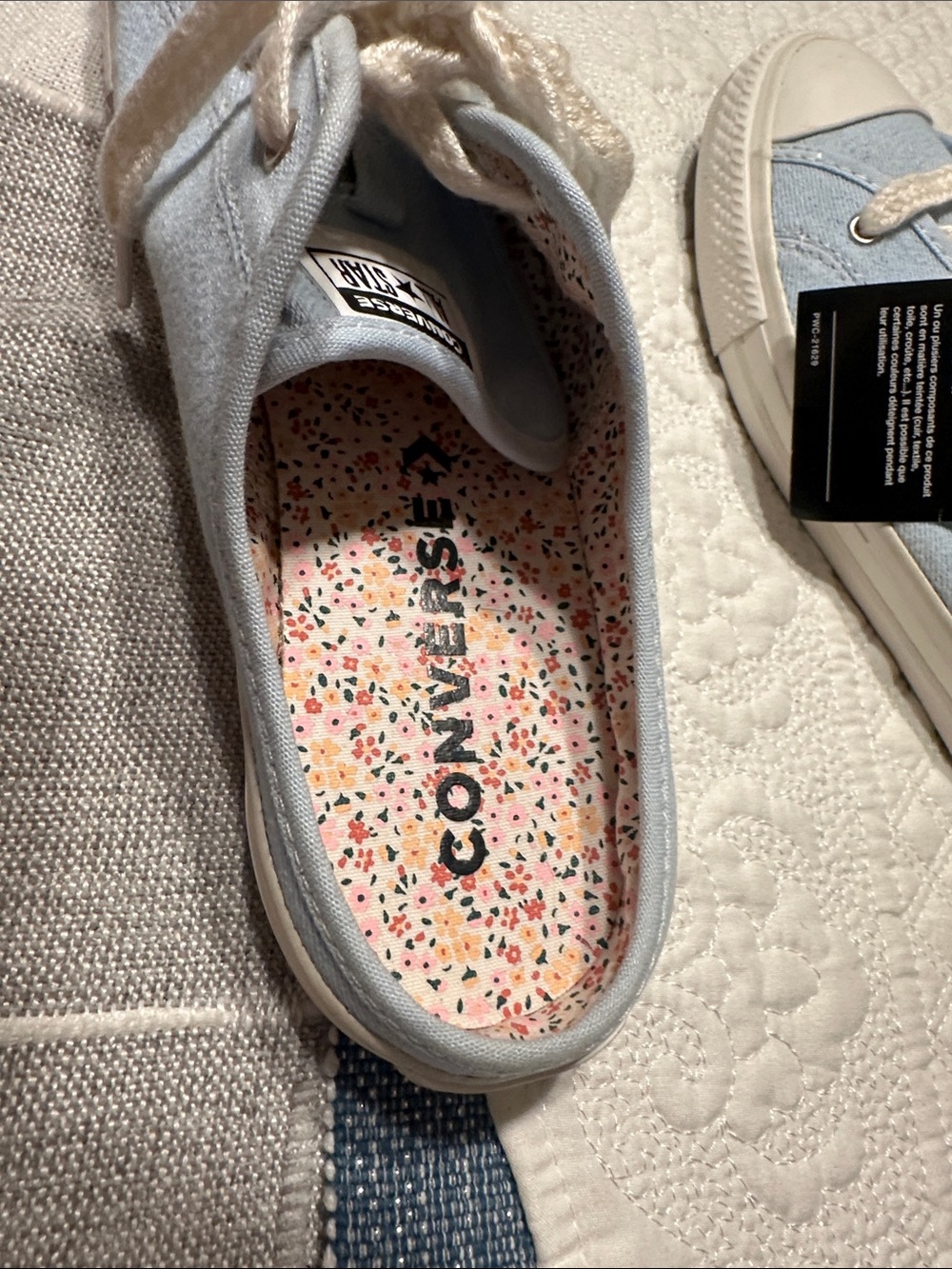 NWT Converse Chuck Taylor Light Blue Canvas Mule Slip-On Sneakers - Picture 5 of 5